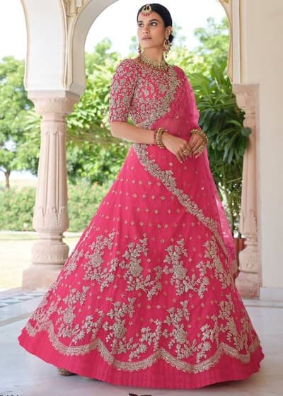 Pink Engagement Lehenga choli Ekdam Aesthetic